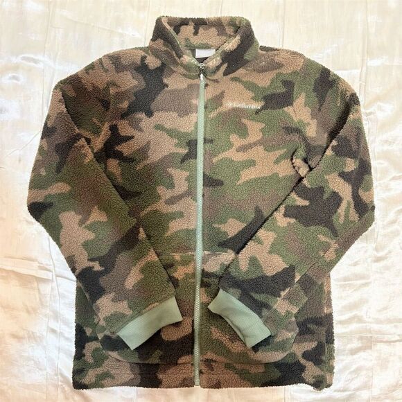 Columbia Boys XL Camouflage Sherpa‎ Fleece Winter Jacket Full-Zip - Picture 1 of 11